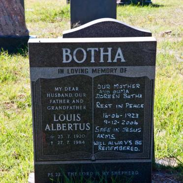 BOTHA Louis Albertus 1920-1984 &amp; Doreen 1923-2006