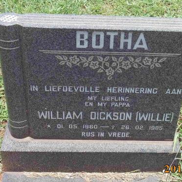 BOTHA William Dickson 1960-1985