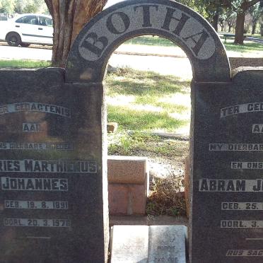 BOTHA Andries Marthienus Johannes 1891-1976 :: BOTHA Abram Johannes 1889-1958
