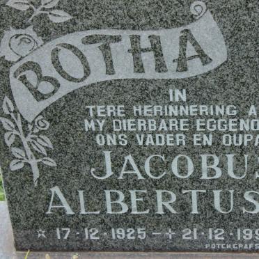 BOTHA Jacobus Albertus 1925-1990