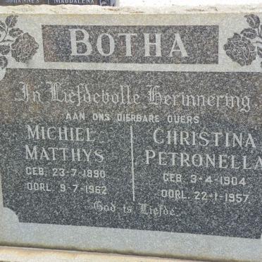 BOTHA Michiel Matthys 1890-1962 &amp; Christina Petronella 1904-1957