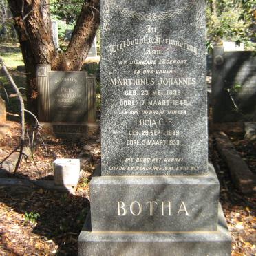 BOTHA Marthinus Johannes 1896-1948 &amp; Lucia C.F. 1899-1959