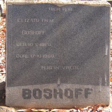BOSHOFF Elizabeth M. 1923-1960