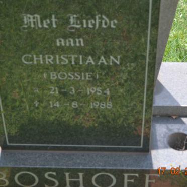 BOSHOFF Christiaan 1954-1988