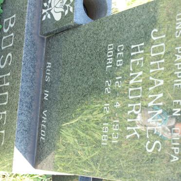BOSHOFF Johannes Hendrik 1931-1981