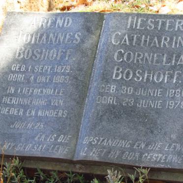BOSHOFF Barend Johannes 1879-1963 &amp; Hester Catharina Cornelia 1886-1978