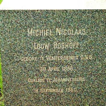 BOSHOFF Michiel Nicolaas Louw 1896-1950