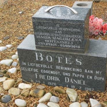 BOTES Fredrik Daniel 1926-1987 &amp; Maria Magdalena NEL 1931-2010