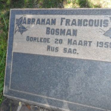 BOSMAN Abraham Francouis -1956