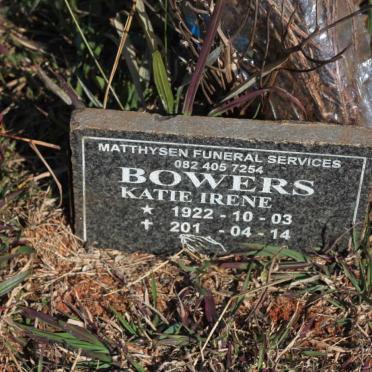 BOWERS Katie Irene 1922-201?