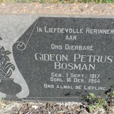 BOSMAN Gideon Petrus 1917-1954