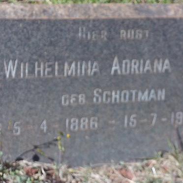 BOM Wilhelmina Adriana nee SCHOTMAN 1886-1958
