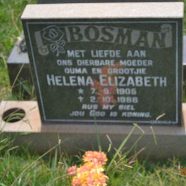 BOSMAN Helena Elizabeth 1905-1988