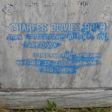 BOYD Charles Olivier 1917-1986 &amp; Jessie Mary Heather 1926-2011