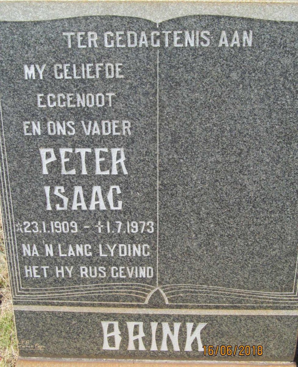 BRINK Peter Isaac 1909-1973