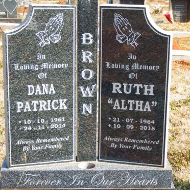 BROWN Dana Patrick 1961-2014 &amp; Ruth SNYMAN 1964-2015