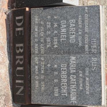 BRUIN Barend Daniel, de 1894-1975 &amp; Maria Catharine Gerbrecht 1919-