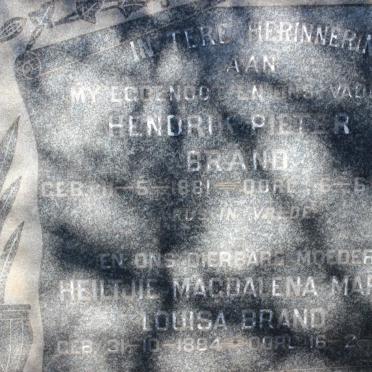 BRAND Hendrik Pieter 1881-1958 &amp; Heiltjie Magdalena Maria Louisa 1884-1966