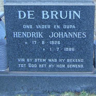 BRUIN Hendrik Johannes, de 1926-1986
