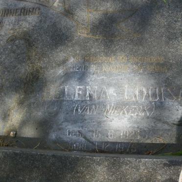 BREDA Helena Louisa, van nee VAN NIEKERK 1925-1975