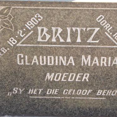 BRITZ Claudina Maria 1903-1973