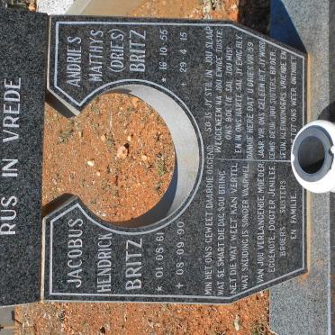BRITZ Andries Matthys 1955-2015 :: BRITZ Jacobus Hendrick 1961-1990