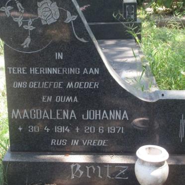 BRITZ Magdalena Johanna 1914-1971