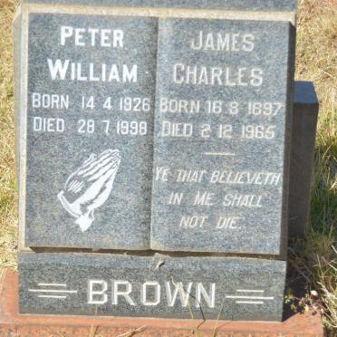 BROWN James Charles 1897-1965 :: BROWN Peter William 1926-1998 