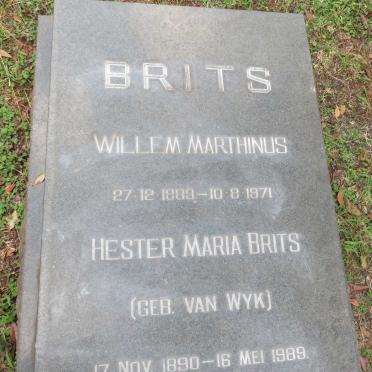 BRITS Willem Marthinus 1889-1971 &amp; Hester Maria VAN WYK 1890-1989
