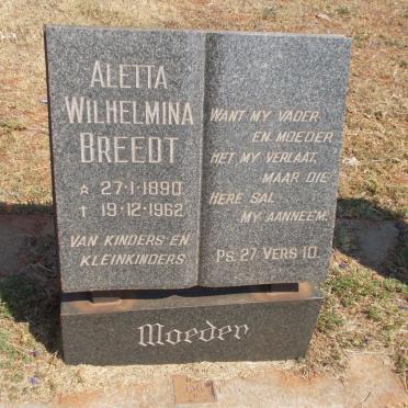 BREEDT Aletta Wilhelmina 1890-1962