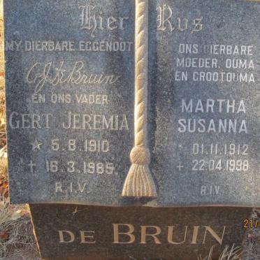 BRUIN Gert Jeremia, de 1910-1965 &amp; Martha Susanna 1912-1998