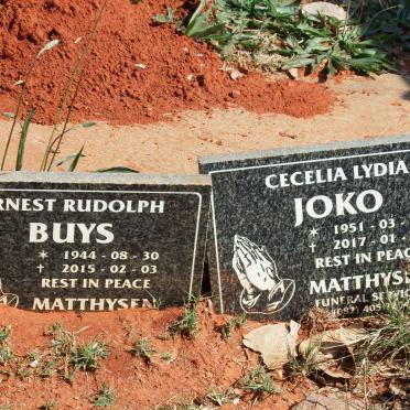 BUYS Ernest Rudolph 1944-2015 :: JOKO Cecelia Lydia 1951-2017