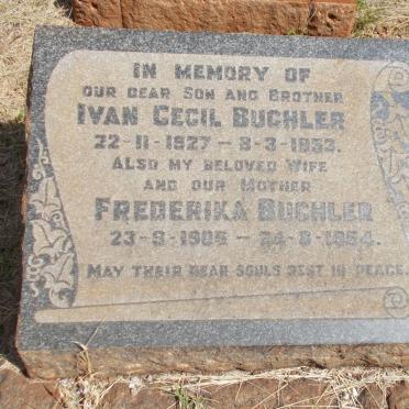 BUCHLER Frederika 1905-1954 :: BUCHLER Ivan Cecil 1927-1953 