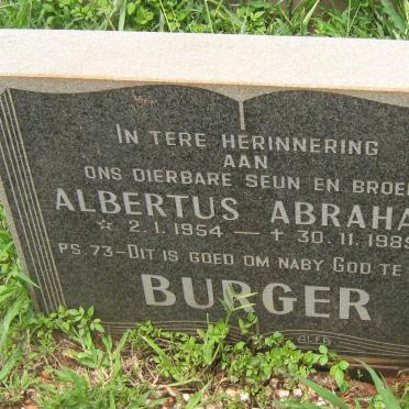 BURGER Albertus Abraham 1954-1985