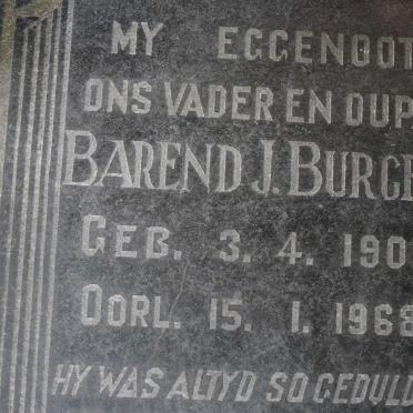 BURGER Barend J. 1905-1968