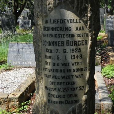 BURGER Johannes 1925-1948