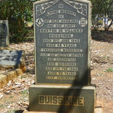 BUISSINNE Burton De Villiers -1942 &amp; Enid -1964