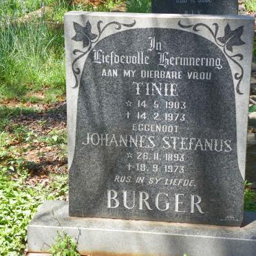 BURGER Johannes Stefanus 1893-1973 &amp; Tinie 1903-1973