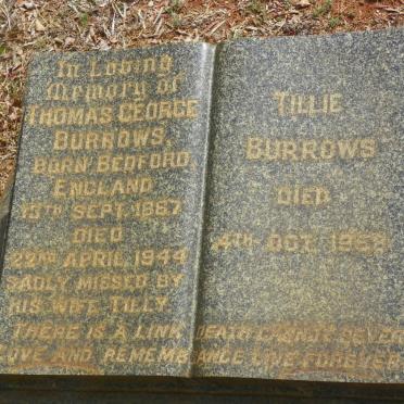 BURROWS Thomas George 1887-1944 &amp; Tillie -1958