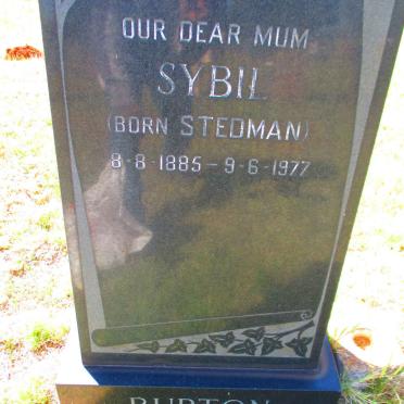 BURTON Sybil nee STEDMAN 1885-1977