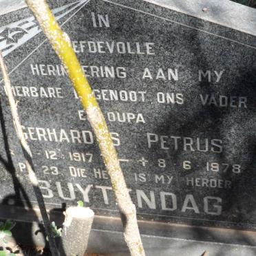 BUYTENDAG Gerhardus Petrus 1917-1978