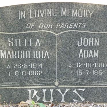 BUYS John Adam 1907-1954 &amp; Stella Marguerita 1914-1962