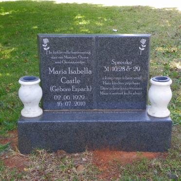 CASTLE Maria Isabella nee ESPACH 1929-2010