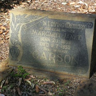 CARSON Margaret Janet 1899-1950