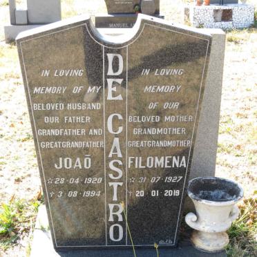 CASTRO Joaō, de 1920-1994 &amp; Filomena 1927-2019