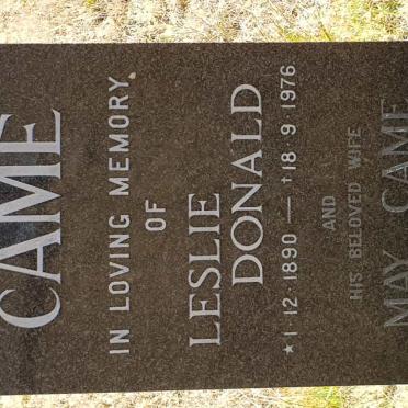 CAME Leslie Donald 1890-1976 &amp; May 1895-1982