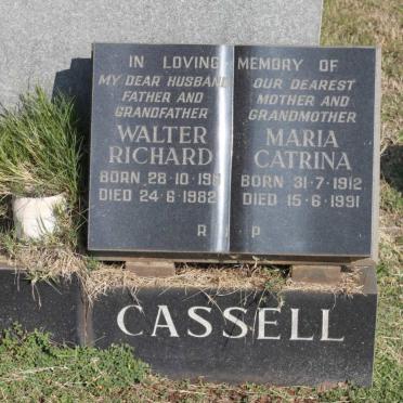 CASSELL Walter Richard 1911-1982 &amp; Maria Catrina 1912-1991