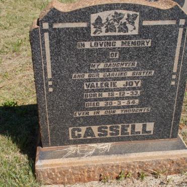 CASSELL Valerie Joy 1933-1954