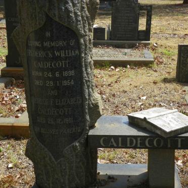 CALDECOTT Frederick William 1898-1954 &amp; Gertrude F. Elizabeth -1961