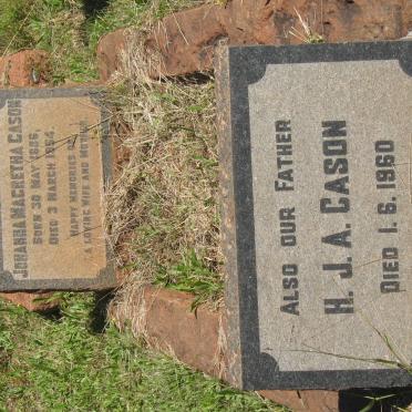 CASON H.J.A. -1960 &amp; Johanna Magretha 1886-1954